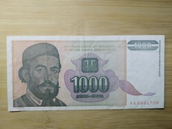Jugoszlávia, 1.000,  ezer Dinár 1994
