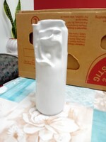 Bakó Hetey Rozália Hollóházi porcelán fehér váza