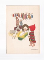 KA:333 Régi Karácsonyi üdvözlő képeslap POSTATISZTA! Müvész: Josette Boland