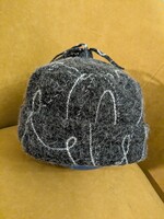 Női szürke gyapjú sapka, téli bélelt sapka,olasz