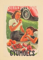 Kiránduláson gyümölcs - villamosplakát ﻿