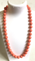 Mély narancskorall gömbökből nyaklánc