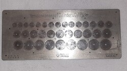 Kerékmérő sablon órásszerszám cilinderórákhoz