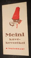 Meinl kávé reklámja (számolócédula)