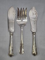 Ezüst 3 darabos halas szervírotó, tálaló készlet 485 g