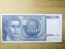 Jugoszlávia,  500, ötszáz Dinár 1990