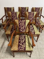 Szecessziós stílusú étkezőszék garnitúra 6 db