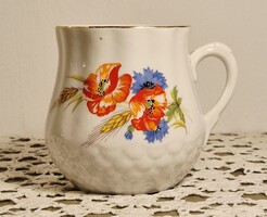 Zsolnay virágos hasas bögre