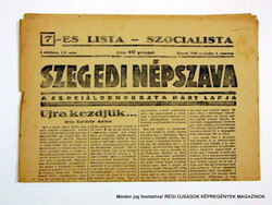 1945 november 4  /  SZEGEDI NÉPSZAVA  /  Régi ÚJSÁGOK KÉPREGÉNYEK MAGAZINOK Ssz.:  8984