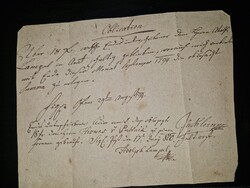 1799, Buda, kézzel írt nyugta