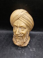 Bossons fej szobor, falra akasztható, 13 x 9 cm-es,kerámia.4184b