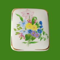 Hollóházi porcelán ékszertartó doboz