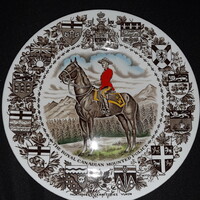 Kanadai Királyi Lovasrendőrség porcelán tányér -Wood & Sons (Burslem, Anglia)