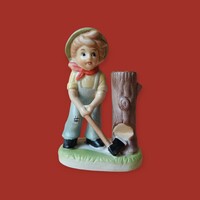 Favágó fiú biszkvit porcelán figura
