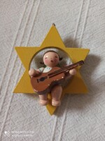 Wendt und Kühn Erzgebirge angyal. Fa figura, festett, karácsonyfadísz