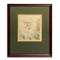 Almásy Aladár (1946- ) Testvérek - színezett rézkarc üvegezett keretben /számlát adunk hozzá/