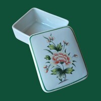 Hollóházi porcelán ékszertartó doboz