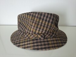 Vintage trilby Hut-Breiter checkered cashmere soft hat size 50