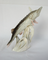 Royal Dux  porcelán hal csuka