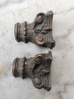 Korintoszi stílusú oszlop végződés bronz öntvény 2 db ! Fali asztali óra bútor, dekoráció stb..