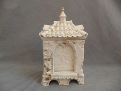 Antik porcelán mécses éjjeli lámpás porcelán éjjeli mécses litofán porcelán angyalos képpel 19. sz