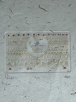 Vetlényi Zsolt szignált keretezett rézkarc