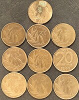 Belgium 20 francs, lot 10 db
