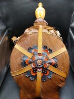 RÉGI CSIKÓBŐRÖS FA KULACS, 45 x 25 cm,hatalmas. 4199b