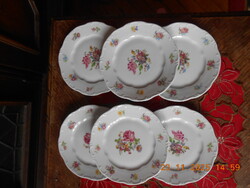 Zsolnay antik szendvicses tányér, 6 db