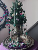 4.5 méter !! régi üveg girland karácsonyfadísz