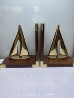 Fa-réz vitorlás, könyvtámasz