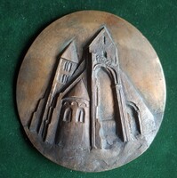 Farkas Ferenc: Zsámbéki Romtemplon, érem, plakett, 1980