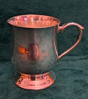 Ezüstözött talpas kávés pohár, csésze 1 (L5907)