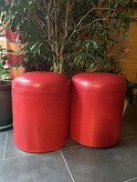 Retro piros műbőr puff