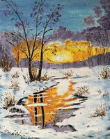 Hepp Natália: Az első hó (30x40)