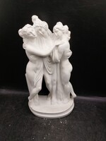 Három grácia öntött márvány szober, 24 cm magas. 4105b