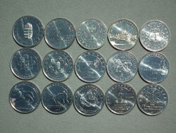 Komplett jubileumi emlék 50 Forintos sor, 15 db érme