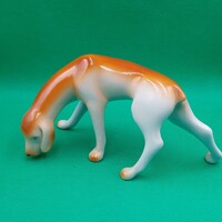 Káldor Aurél Hollóházi porcelán  Magyar vizsla kutya figura