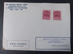 MAK Bélyeggyűjtők Szakosztály Miskolc feliratos levlap vitéz Sallay Gürtler Arisztidnak cimezve