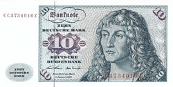 10 márka 1970 NSZK Németország UNC