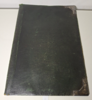 Antik monarchia korabeli jelzett ezüst füles J. DEMUTH zöld irattartó bőr mappa