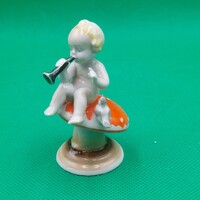 Metzler  & Ortloff  Gombás ülő zenélő gyerek figura