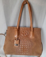 Drapp krokodil  nagy Italiayai,  női bőr váll táska!