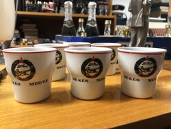 Ritkaság! Szocialista (MHSZ) porcelán pohár készlet (6db)