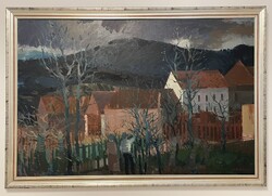 HUGE!!! Lajos Luzsicza (1920-2006) 116x166!!! cm Original Oil Painting