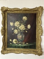 Petheő A. László Flower Still Life, Guaranteed Authentic!