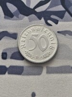 Németország, horogkeresztes birodalmi 50 Pfennig (Reichspfennig), 1943 D XF