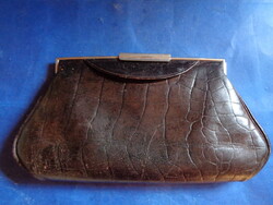 Vintage Lederer barna aligátor - krokodil bőr kézitáska, estélyi táska -