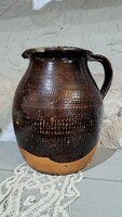 Népi kerámia mázas köcsög