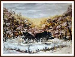 Czinóber - Reggeli szemle ( 30 x 40, olaj )